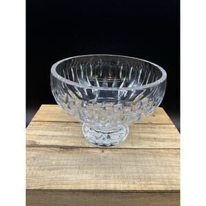 Waterford Marquis Sheridan Vertical Cut Crystal Round Pedestal Serving Bowl
